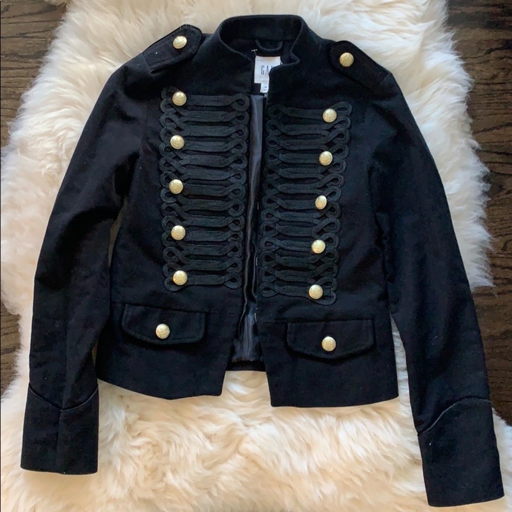 Black Gap Band Military Jacket w/ Gold buttons